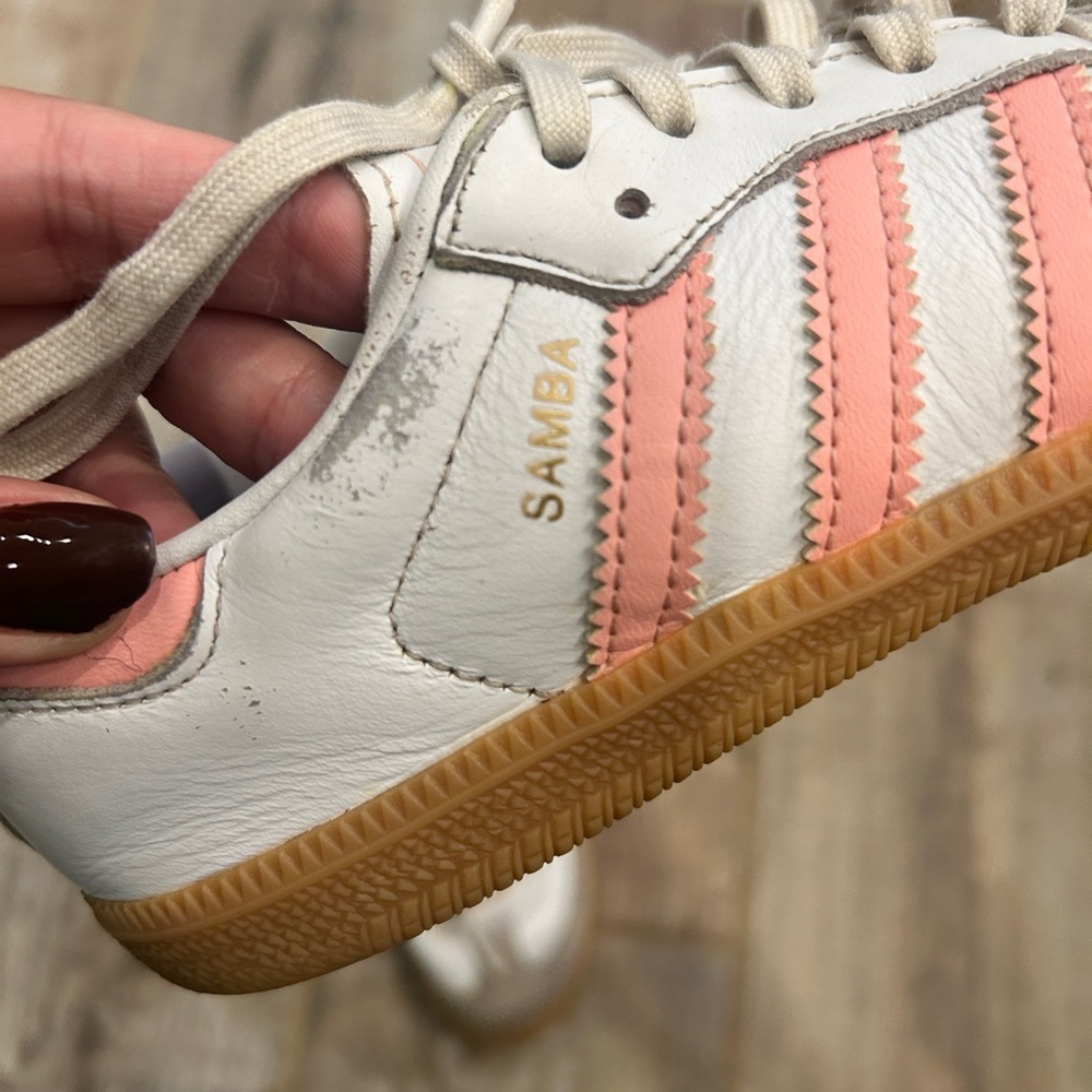 Adidas Samba White and Pink Trainers Tennis Shoes - Picture 6 of 8